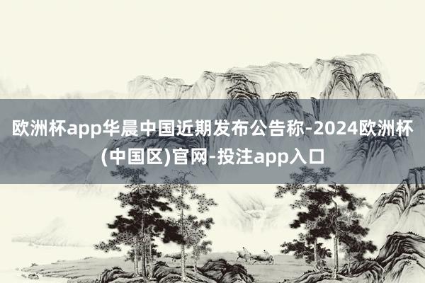 欧洲杯app华晨中国近期发布公告称-2024欧洲杯(中国区)官网-投注app入口
