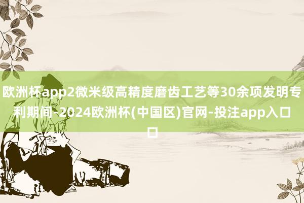 欧洲杯app2微米级高精度磨齿工艺等30余项发明专利期间-2