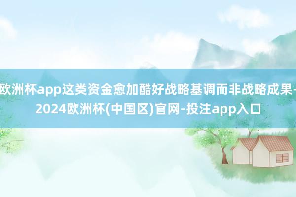 欧洲杯app这类资金愈加酷好战略基调而非战略成果-2024欧洲杯(中国区)官网-投注app入口
