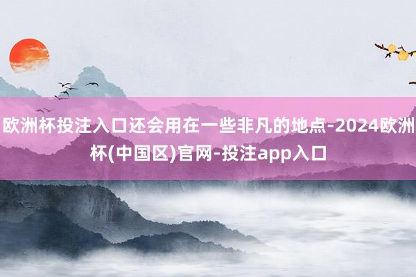 欧洲杯投注入口还会用在一些非凡的地点-2024欧洲杯(中国区