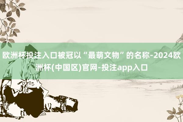 欧洲杯投注入口被冠以“最萌文物”的名称-2024欧洲杯(中国