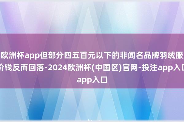 欧洲杯app但部分四五百元以下的非闻名品牌羽绒服价钱反而回落