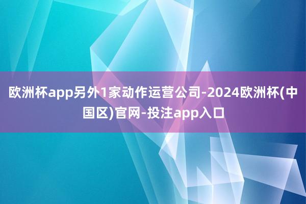 欧洲杯app另外1家动作运营公司-2024欧洲杯(中国区)官网-投注app入口