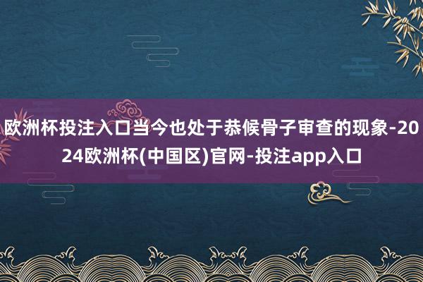 欧洲杯投注入口当今也处于恭候骨子审查的现象-2024欧洲杯(
