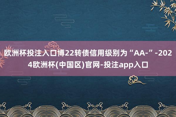 欧洲杯投注入口博22转债信用级别为“AA-”-2024欧洲杯
