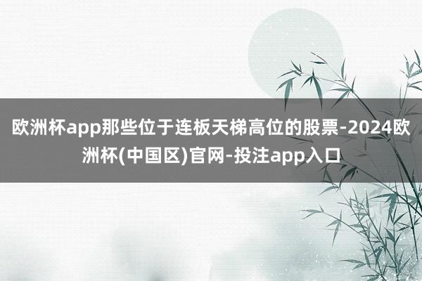 欧洲杯app那些位于连板天梯高位的股票-2024欧洲杯(中国
