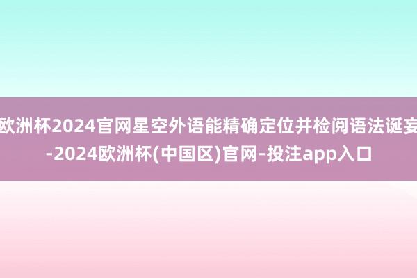 欧洲杯2024官网星空外语能精确定位并检阅语法诞妄-2024