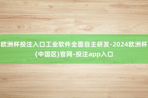 欧洲杯投注入口工业软件全面自主研发-2024欧洲杯(中国区)